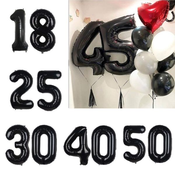 party decoration 2pcs 40/32inch black number balloons 18 25 30 40 50 birthday digit foil balloon anniversary baby shower globos
party decoration 2pcs 40/32inch black number balloons 18 25 30 40 50 birthday digit foil balloon anniversary baby shower globos