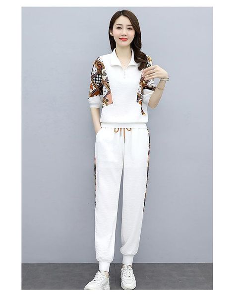 women's two piece pants fashion women suit 2021 summer reducing western style leisure printing sportssuits jacket and trousers., White
women's two piece pants fashion women suit 2021 summer reducing western style leisure printing sportssuits jacket and trousers., White
