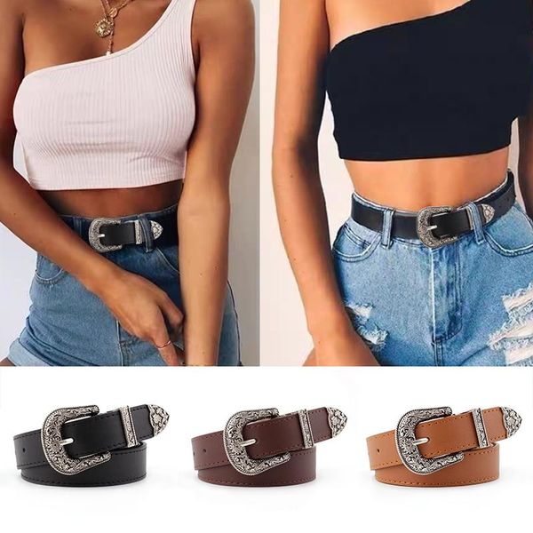 belts black leather belt women metal heart buckle waist vintage western carved jeans ladies shirts waistband cinturon mujer, Black;brown
belts black leather belt women metal heart buckle waist vintage western carved jeans ladies shirts waistband cinturon mujer, Black;brown