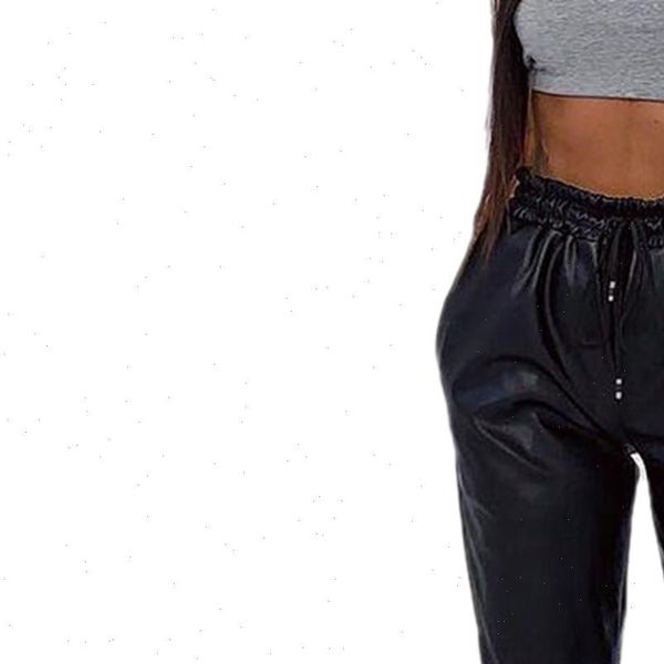 spring autumn fashion leather womens pants sweatpants casual high waist solid color drawstring tapered with pockets, Black;white
spring autumn fashion leather womens pants sweatpants casual high waist solid color drawstring tapered with pockets, Black;white