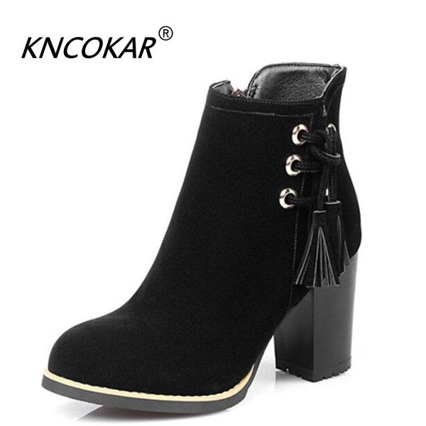 boots autumn and winter tassel ankle thick with high heels round head boot fashionable short style student shoes, Black
boots autumn and winter tassel ankle thick with high heels round head boot fashionable short style student shoes, Black