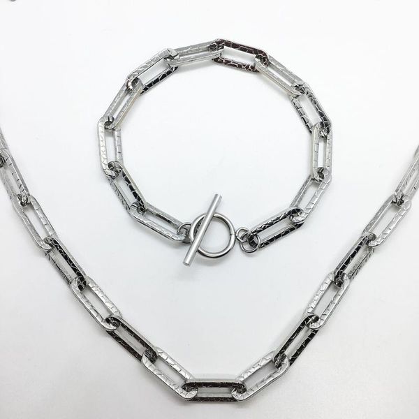 chains luxury stainless steel ot buckle handmade silver necklace bracelet set original pendant jewelry gift wholesale md562
chains luxury stainless steel ot buckle handmade silver necklace bracelet set original pendant jewelry gift wholesale md562