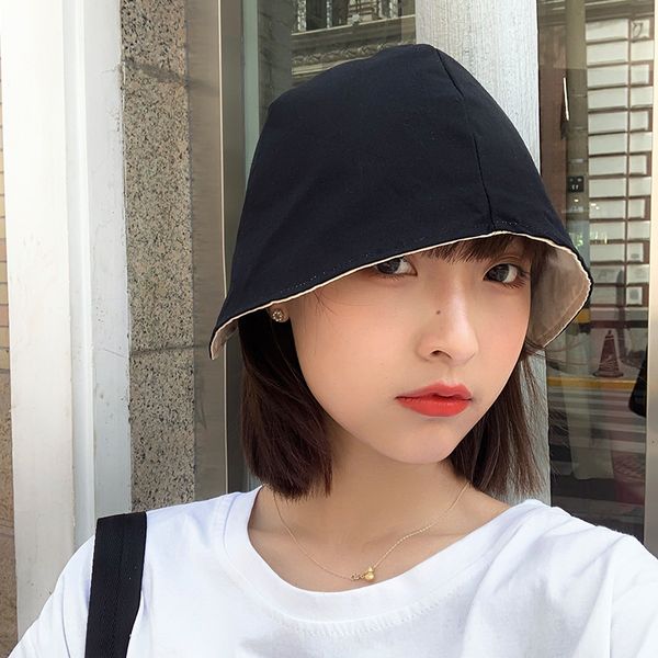 hat female black double-sided fisherman's hat korean versatile summer thin large headband shade bucket hat, Blue;gray
hat female black double-sided fisherman's hat korean versatile summer thin large headband shade bucket hat, Blue;gray