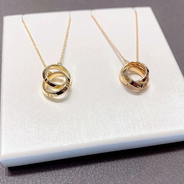 2022 brand original jewelry designer necklace roman numeral double ring pendant women's personality simple high-end sweater chain, Silver
2022 brand original jewelry designer necklace roman numeral double ring pendant women's personality simple high-end sweater chain, Silver