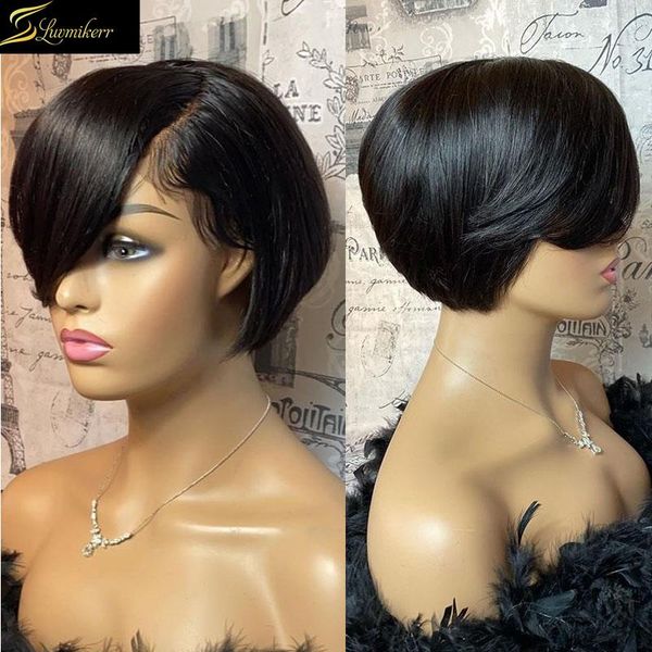 lace wigs short pixie cut human hair bob straight front wig peruvian glueless 4x4 closure preplucked bleached knots 150 full, Black;brown
lace wigs short pixie cut human hair bob straight front wig peruvian glueless 4x4 closure preplucked bleached knots 150 full, Black;brown