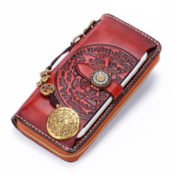 wallets johnature national style 2021 handmade genuine leather carving women and men long wallet vintage cowhide phone purse, Red;black
wallets johnature national style 2021 handmade genuine leather carving women and men long wallet vintage cowhide phone purse, Red;black