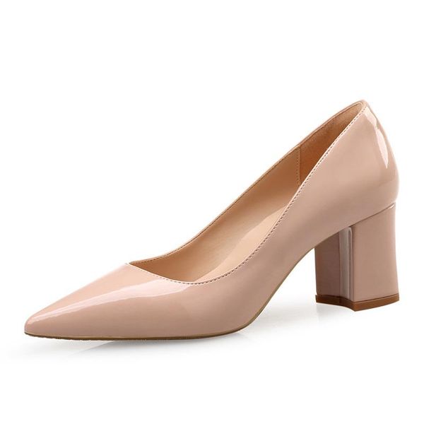 dress shoes women thick high heel pointed toe pumps 6.5cm height plus size 41, Black
dress shoes women thick high heel pointed toe pumps 6.5cm height plus size 41, Black