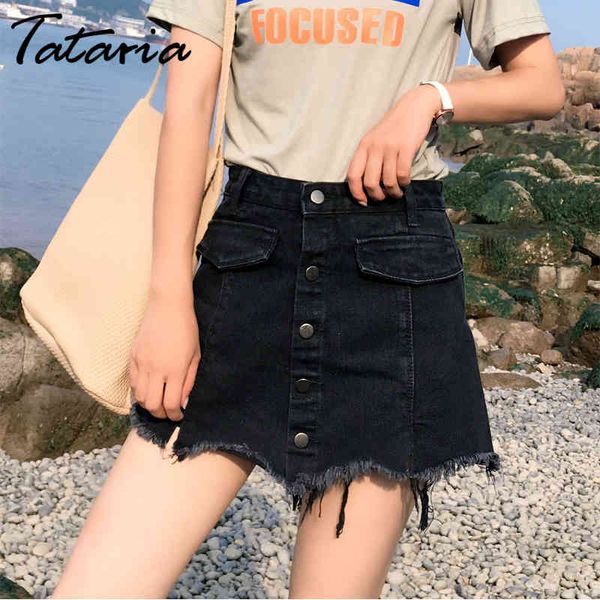 tataria women high waist single button denim skirts a-line mini jeans skirt summer loose casual shorts 210514, White;black
tataria women high waist single button denim skirts a-line mini jeans skirt summer loose casual shorts 210514, White;black