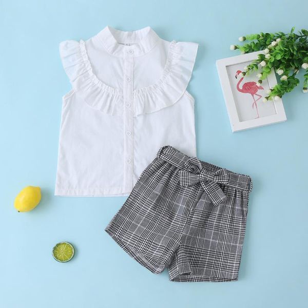 clothing sets children's 2021 summer girls set lace princess for with grey plaid baby shorts 2pcs clothes, White
clothing sets children's 2021 summer girls set lace princess for with grey plaid baby shorts 2pcs clothes, White