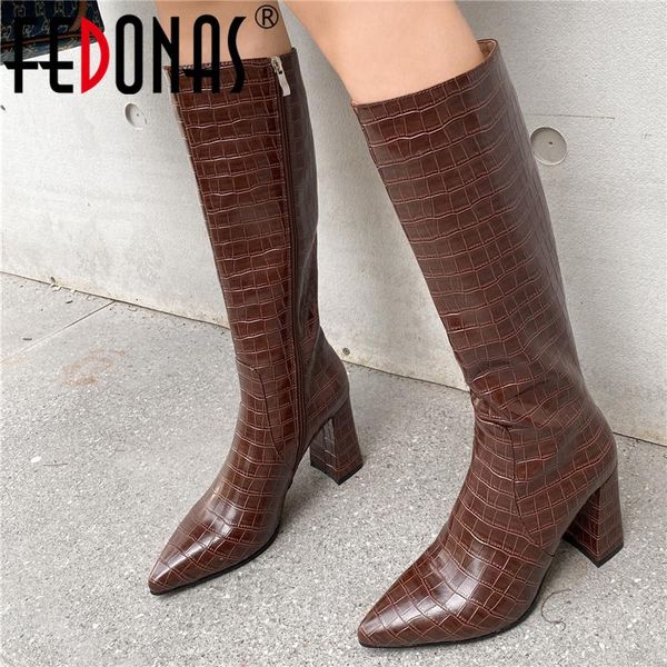boots fedonas mature office party women knee high thick heels pointed toe autumn winter genuine leather long basic shoes woman, Black
boots fedonas mature office party women knee high thick heels pointed toe autumn winter genuine leather long basic shoes woman, Black