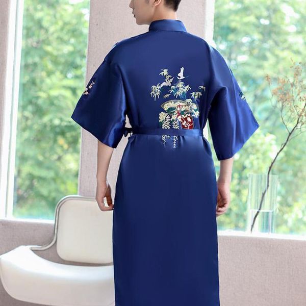 men's sleepwear satin couple robe embroidery flower loose bathrobe gown lovers nightgown casual kimono summer spring home wear, Black;brown
men's sleepwear satin couple robe embroidery flower loose bathrobe gown lovers nightgown casual kimono summer spring home wear, Black;brown