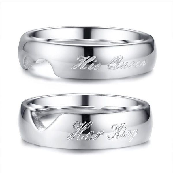 wedding rings his queen her king couple ring romantic heart love stainless steel promise for lovers gift, Slivery;golden
wedding rings his queen her king couple ring romantic heart love stainless steel promise for lovers gift, Slivery;golden