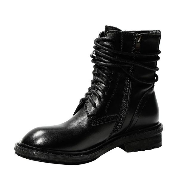 boots royesic genuine cow leather women short british style knight thick heel flat ankle snow, Black
boots royesic genuine cow leather women short british style knight thick heel flat ankle snow, Black