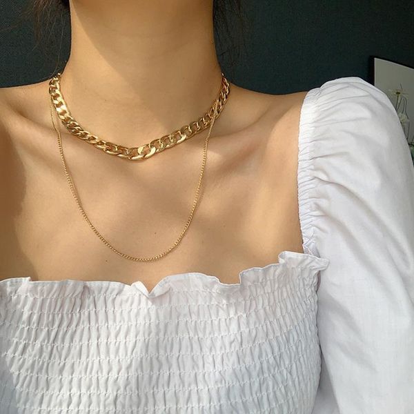 fashion link choker necklace double layer thick chain collar statement clavicle gold color chunky jewelry chains, Silver
fashion link choker necklace double layer thick chain collar statement clavicle gold color chunky jewelry chains, Silver