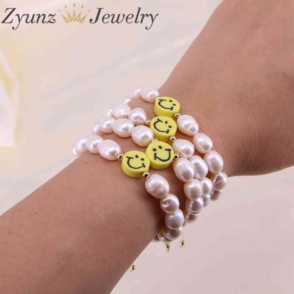 5pcs yellow smiley happy face charm macrame women's pearl bracelet beads jewelry gift, Golden;silver
5pcs yellow smiley happy face charm macrame women's pearl bracelet beads jewelry gift, Golden;silver