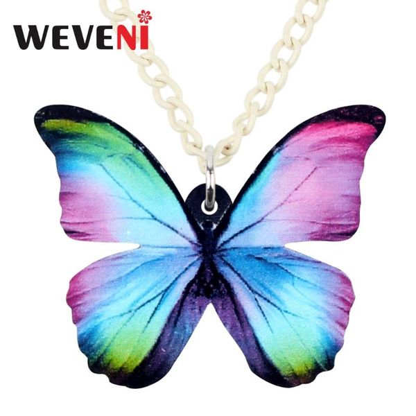pendant necklaces weveni acrylic trendy colorful butterfly necklace chain choker insect jewelry for women girls bijoux gift dropship, Silver 
pendant necklaces weveni acrylic trendy colorful butterfly necklace chain choker insect jewelry for women girls bijoux gift dropship, Silver