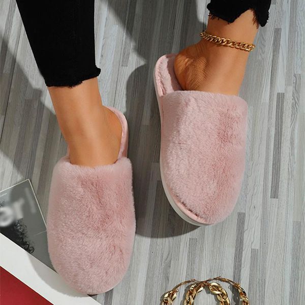 slippers women winter solid faux fur warm plush house slipper ladies couple concise comfortable indoor flats women's footwear, Black
slippers women winter solid faux fur warm plush house slipper ladies couple concise comfortable indoor flats women's footwear, Black