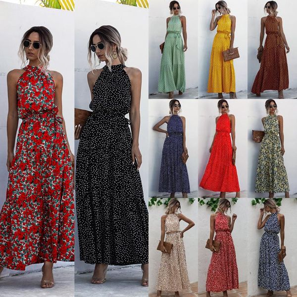 women sleeveless summer dress boho polka dot printed long elegant vintage spring party dresses vestido casual, Black;gray
women sleeveless summer dress boho polka dot printed long elegant vintage spring party dresses vestido casual, Black;gray