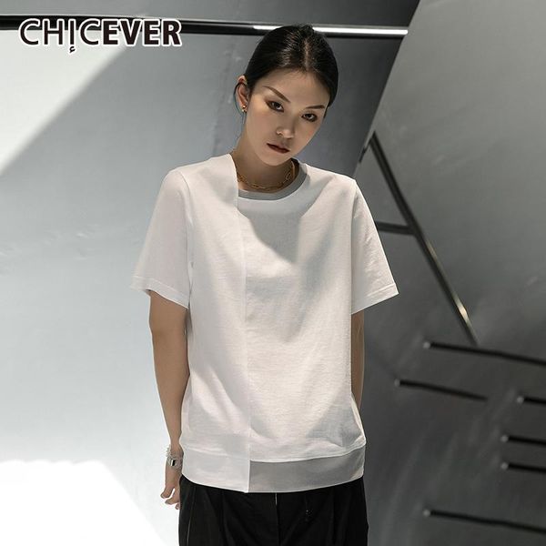 women's t-shirt chicever gray patchwork t shirt for women o neck short sleeve hit color casual shirts female fashion clothing 2021 summ, White
women's t-shirt chicever gray patchwork t shirt for women o neck short sleeve hit color casual shirts female fashion clothing 2021 summ, White