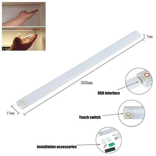 dimmable 30cm usb led touch sensor light strip under cabinet wardrobe cupboard lamp tube bar wall
dimmable 30cm usb led touch sensor light strip under cabinet wardrobe cupboard lamp tube bar wall