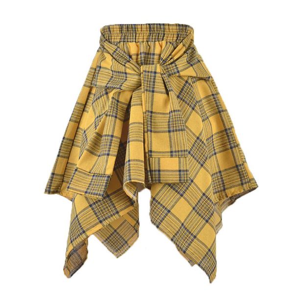 skirts hiawatha women's irregular summer shirts skirt lace-up elastic waist plaid female college s001, Black
skirts hiawatha women's irregular summer shirts skirt lace-up elastic waist plaid female college s001, Black