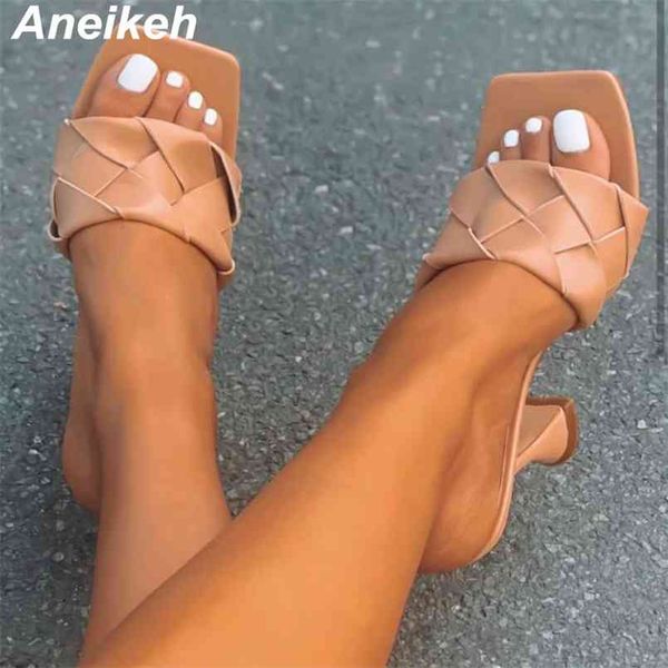 aneikeh weave pu slippers women mules summer spike heels sandals pumps shoes zapatos de mujer black size 35-42 210628
aneikeh weave pu slippers women mules summer spike heels sandals pumps shoes zapatos de mujer black size 35-42 210628