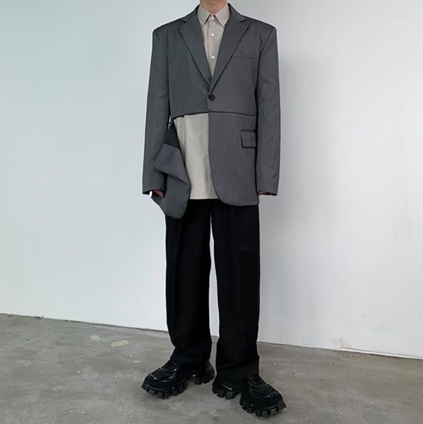 men's suits & blazers male japan korea streetwear vintage blazer coat outerwear men invisible zipper split casual suit jacket, White;black
men's suits & blazers male japan korea streetwear vintage blazer coat outerwear men invisible zipper split casual suit jacket, White;black