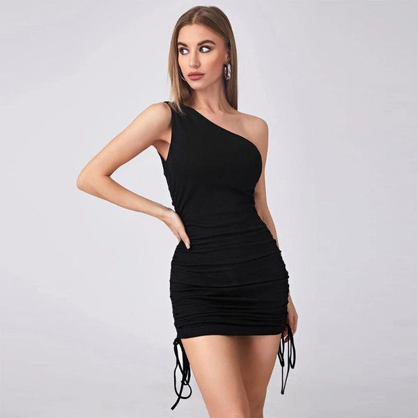 casual dresses wholesale female bodycon ruched mini black slim fit women one shoulder party dress, Black;gray
casual dresses wholesale female bodycon ruched mini black slim fit women one shoulder party dress, Black;gray