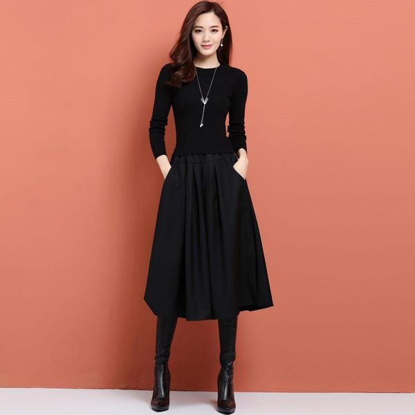 casual dresses 2021 women fashion dress round collar long sleeve knit female slim thin midi elegant pleated a-line vestidos d86, Black;gray
casual dresses 2021 women fashion dress round collar long sleeve knit female slim thin midi elegant pleated a-line vestidos d86, Black;gray