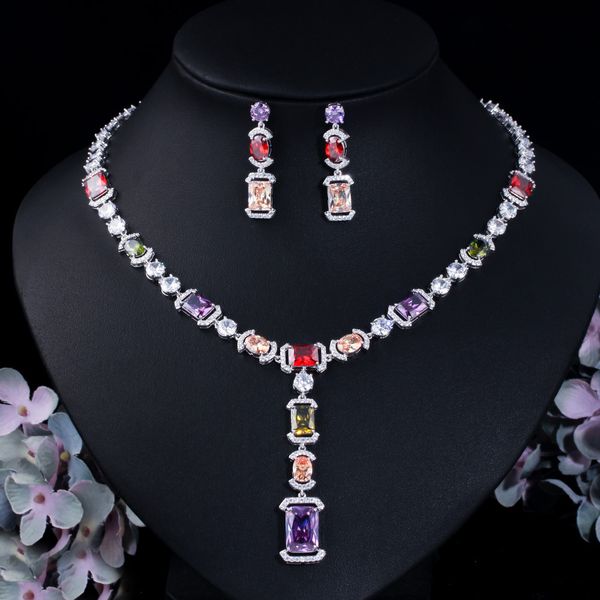 dinner wedding dress accessories simple color zircon necklace earrings full diamond clavicle set chain, Black
dinner wedding dress accessories simple color zircon necklace earrings full diamond clavicle set chain, Black