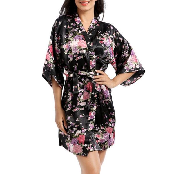 women's fashion robes flower print night robe japanese kimono style silk bathrobe nightwear sleepwear, Black;red
women's fashion robes flower print night robe japanese kimono style silk bathrobe nightwear sleepwear, Black;red