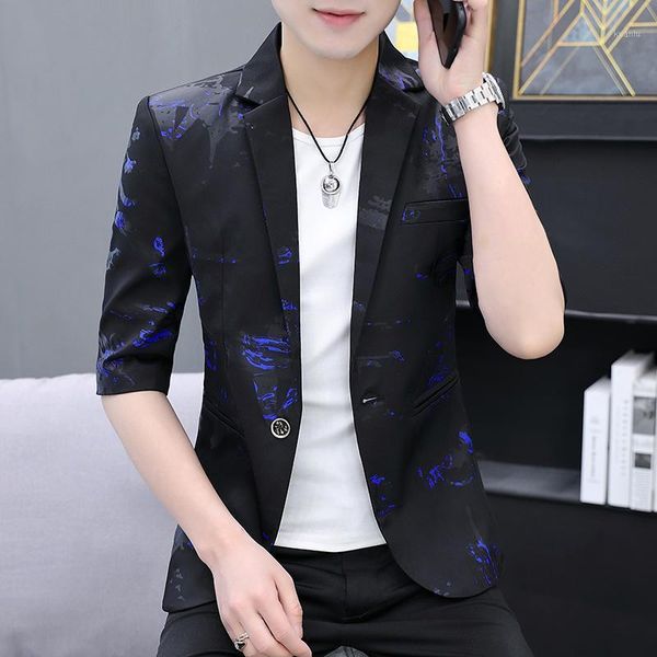 small suit jacket male korean edition slim autumn fashion leisure youth handsome print personality in sleeve men's suits & blazers, White;black
small suit jacket male korean edition slim autumn fashion leisure youth handsome print personality in sleeve men's suits & blazers, White;black
