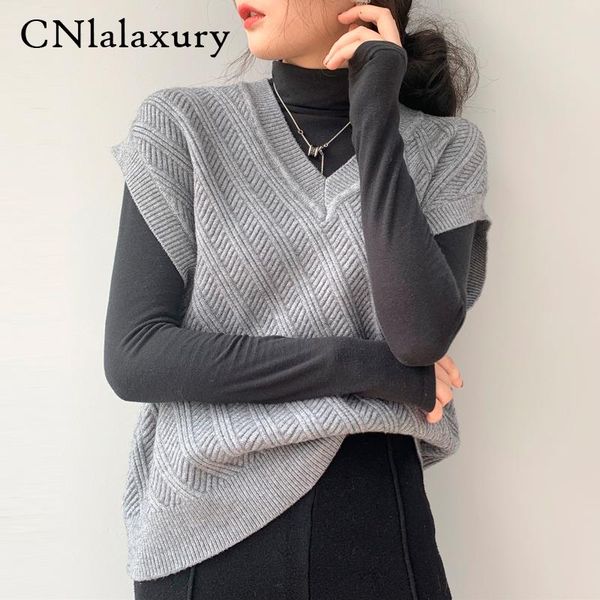 women's vests autumn women sweater vest 2021 womens elegant student v-neck pullover korean loose casual knitting outerwear clothing, Black;white
women's vests autumn women sweater vest 2021 womens elegant student v-neck pullover korean loose casual knitting outerwear clothing, Black;white