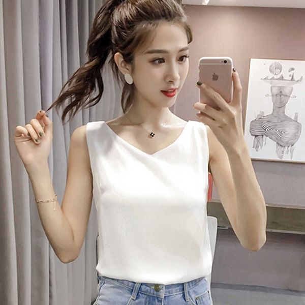korean women chiffon blouses sleeveless woman v neck plus size casual white ladies basic shirt xxl 210604
korean women chiffon blouses sleeveless woman v neck plus size casual white ladies basic shirt xxl 210604