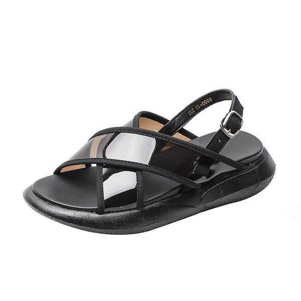 women's sandals fashion simple cross transparent vamp open-toe trifle bottom trend all-match 2021 dress shoes, Black
women's sandals fashion simple cross transparent vamp open-toe trifle bottom trend all-match 2021 dress shoes, Black