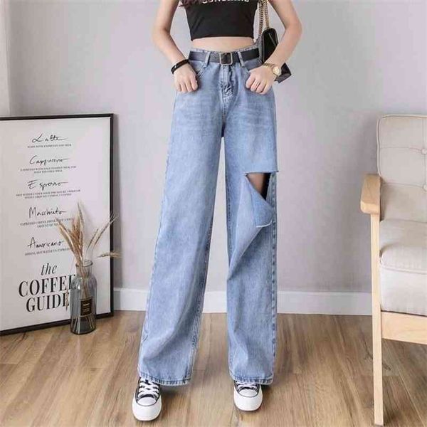women jeans high waist ripped loose jeans summer casual denim trousers wide leg light blue streetwear fashion vintage pants 210322
women jeans high waist ripped loose jeans summer casual denim trousers wide leg light blue streetwear fashion vintage pants 210322