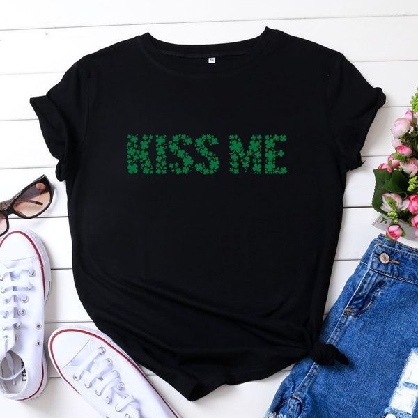 women's t-shirt kiss me printing tshirts casual woman plus size tee cute teens tshirt summer female, White
women's t-shirt kiss me printing tshirts casual woman plus size tee cute teens tshirt summer female, White