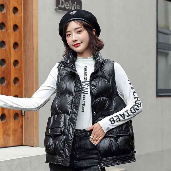 women's vests winter jacket of women vest shiny short collar cotton quilted parka warm woman outwear 7jvp, Black;white
women's vests winter jacket of women vest shiny short collar cotton quilted parka warm woman outwear 7jvp, Black;white