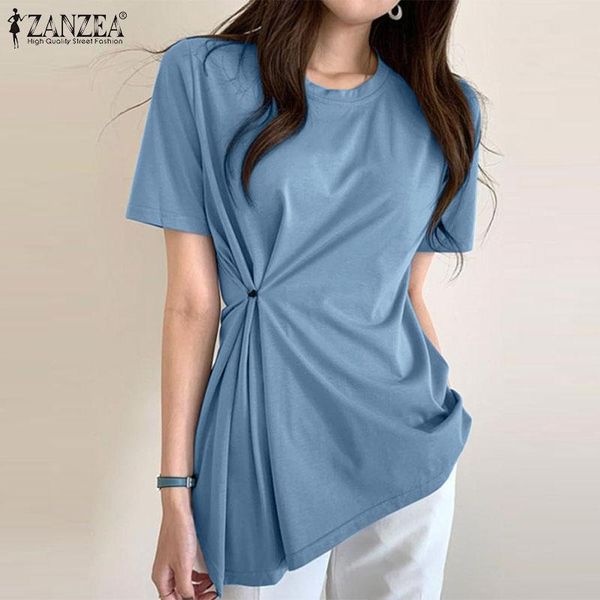 women's blouses & shirts zanzea 2021 elegant summer irregular blouse casual short sleeve blusas female solid button tunic oversized ch, White
women's blouses & shirts zanzea 2021 elegant summer irregular blouse casual short sleeve blusas female solid button tunic oversized ch, White