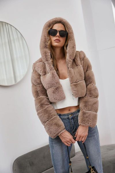 women's leather & faux echoine fur coat women winter luxury overcoat jacket hoodies short outerwear plush streetwear, Black
women's leather & faux echoine fur coat women winter luxury overcoat jacket hoodies short outerwear plush streetwear, Black