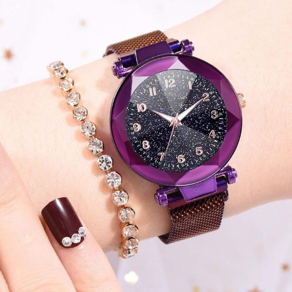 wristwatches women watches starry sky convex glass quartz mesh with magnetic buckle ladies watch wristwatch saat relogio, Slivery;brown
wristwatches women watches starry sky convex glass quartz mesh with magnetic buckle ladies watch wristwatch saat relogio, Slivery;brown