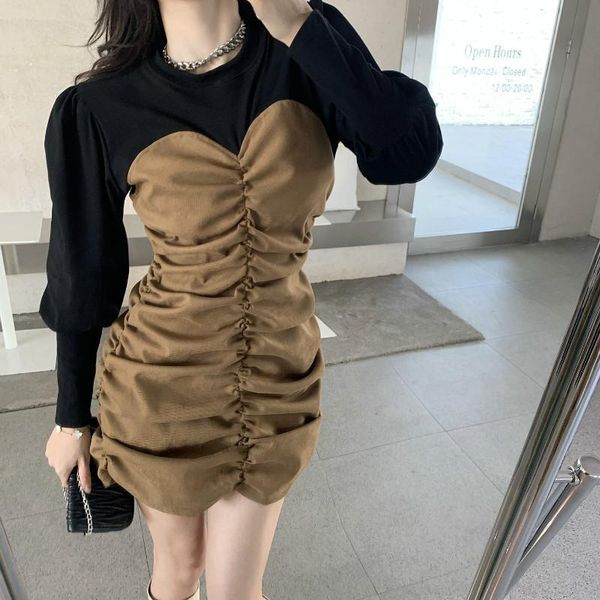 casual dresses retro mini dress high waist pleat for women round neck puff long sleeve drawstring ruched vestido slim fit ropa, Black;gray
casual dresses retro mini dress high waist pleat for women round neck puff long sleeve drawstring ruched vestido slim fit ropa, Black;gray