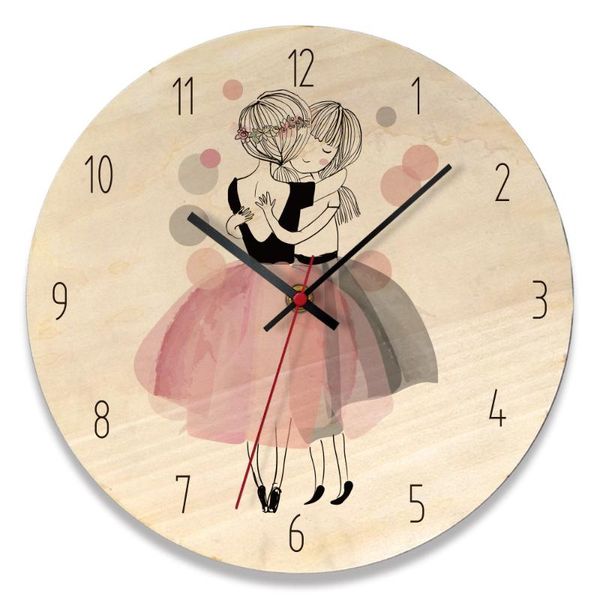 wall clocks wooden circular clock creative home decor uv printing
