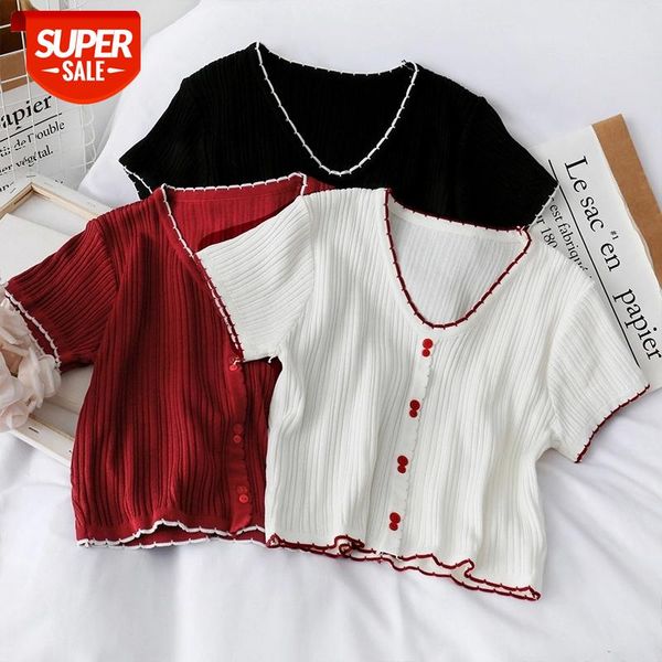t-shirts women knitted cute crop tees female buttoned up v-neck solid short sleeve casual 2020 summer t-shirts for women #kf0h, White
t-shirts women knitted cute crop tees female buttoned up v-neck solid short sleeve casual 2020 summer t-shirts for women #kf0h, White