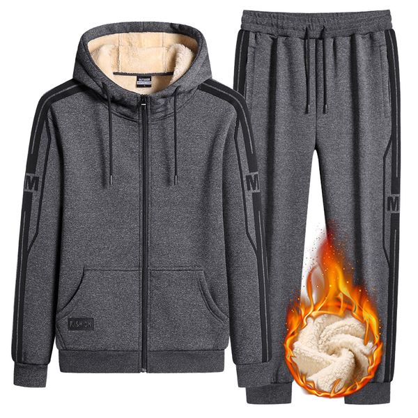 winter men set warm thick hooded jacket+pants 2pc sets men lamb cashmere hoodies zipper tracksuit man sports suit size 8xl,9xl, Gray
winter men set warm thick hooded jacket+pants 2pc sets men lamb cashmere hoodies zipper tracksuit man sports suit size 8xl,9xl, Gray