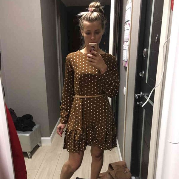 sleeve women autumn dress o fashion polka dot chiffon long neck ruffle female casual yellow 2021 retro vestido mujer, Black;gray
sleeve women autumn dress o fashion polka dot chiffon long neck ruffle female casual yellow 2021 retro vestido mujer, Black;gray