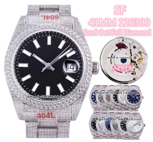 13 styles luxury watches 41mm date 126300 iced out full diamonds a2813 automatic mens watch sapphire crystal diamond bracelet gents wristwat, Slivery;brown
13 styles luxury watches 41mm date 126300 iced out full diamonds a2813 automatic mens watch sapphire crystal diamond bracelet gents wristwat, Slivery;brown