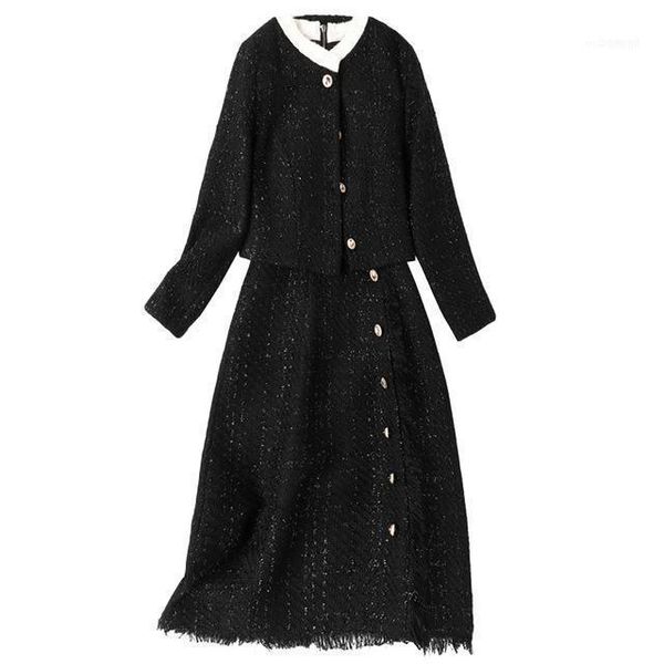 work dresses tweed suits women 2021 winter wool blazer jacket elegant single breasted coat midi dress 2 piece set office lady outfits1, White;black
work dresses tweed suits women 2021 winter wool blazer jacket elegant single breasted coat midi dress 2 piece set office lady outfits1, White;black