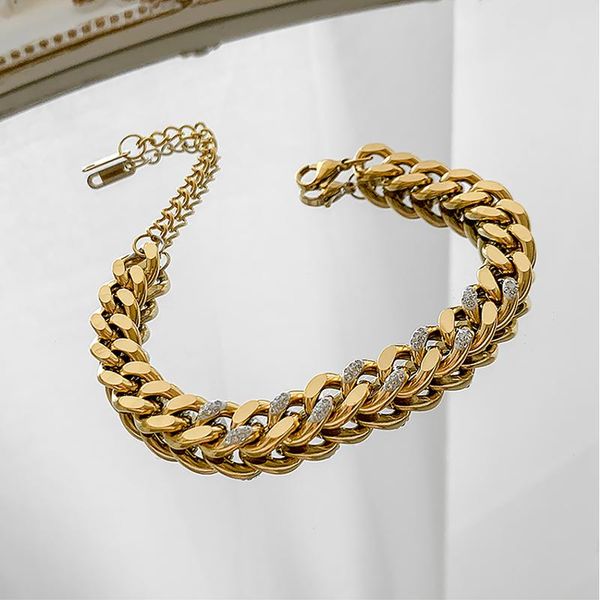 link, chain luxury jewelry gold stainless steel crystal chunky bracelets & bangles female charm bracelet for women, Black
link, chain luxury jewelry gold stainless steel crystal chunky bracelets & bangles female charm bracelet for women, Black