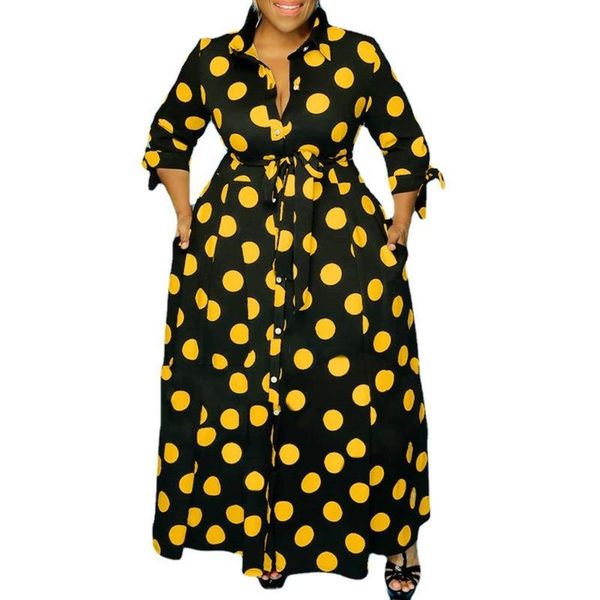 woman shirt dress 2021 spring vintage polka dot a line casual plus size three quarter sleeve high waist slim maxi dresses, Black;gray
woman shirt dress 2021 spring vintage polka dot a line casual plus size three quarter sleeve high waist slim maxi dresses, Black;gray